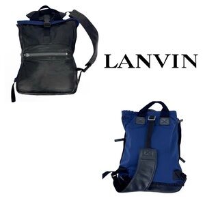 Lanvin Leather and Techno Canvas Backpack
